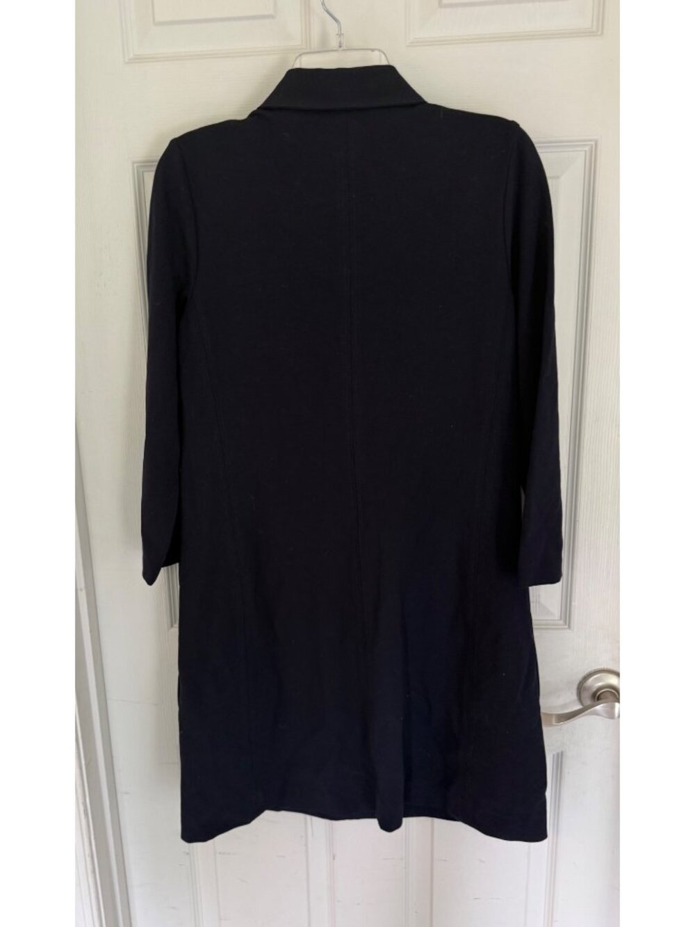 Theory 'Erimenthia' Ponte Navy Blue Button Front Mini Shirtdress Large - Picture 4 of 6